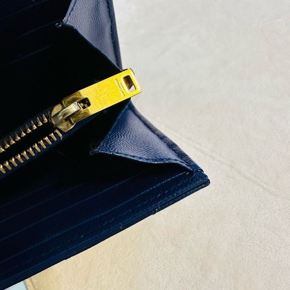 YSL Classic Monogram Flap Mattelasse Chevron Leather Large Wallet Let - Picture 8 of 17